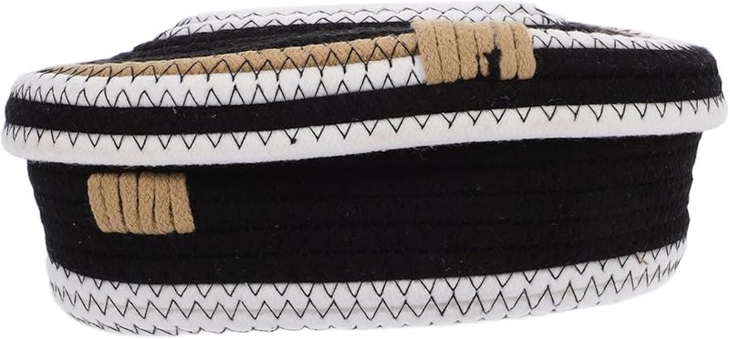 غطاة صندوق المناديل المنسوجة يدوياً من حبل القطن، حامل زينة الحمام بلون البيج - Image 1